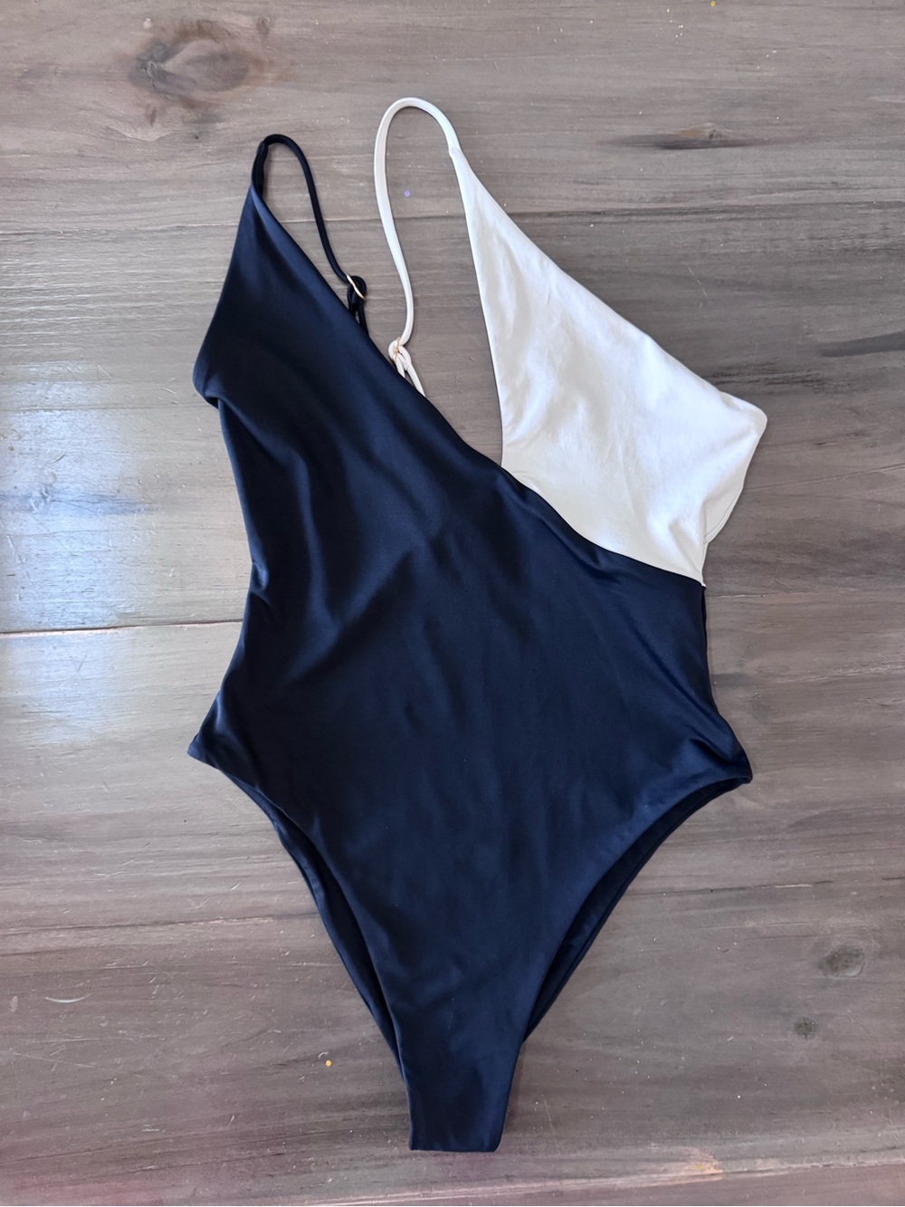 L*Space One Shoulder One Piece Swimsuit Black/White Women’s S